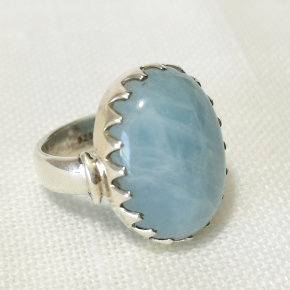 Aquamarine ring size 6 in Sterling Silver 🆕 - Picture 7 of 9